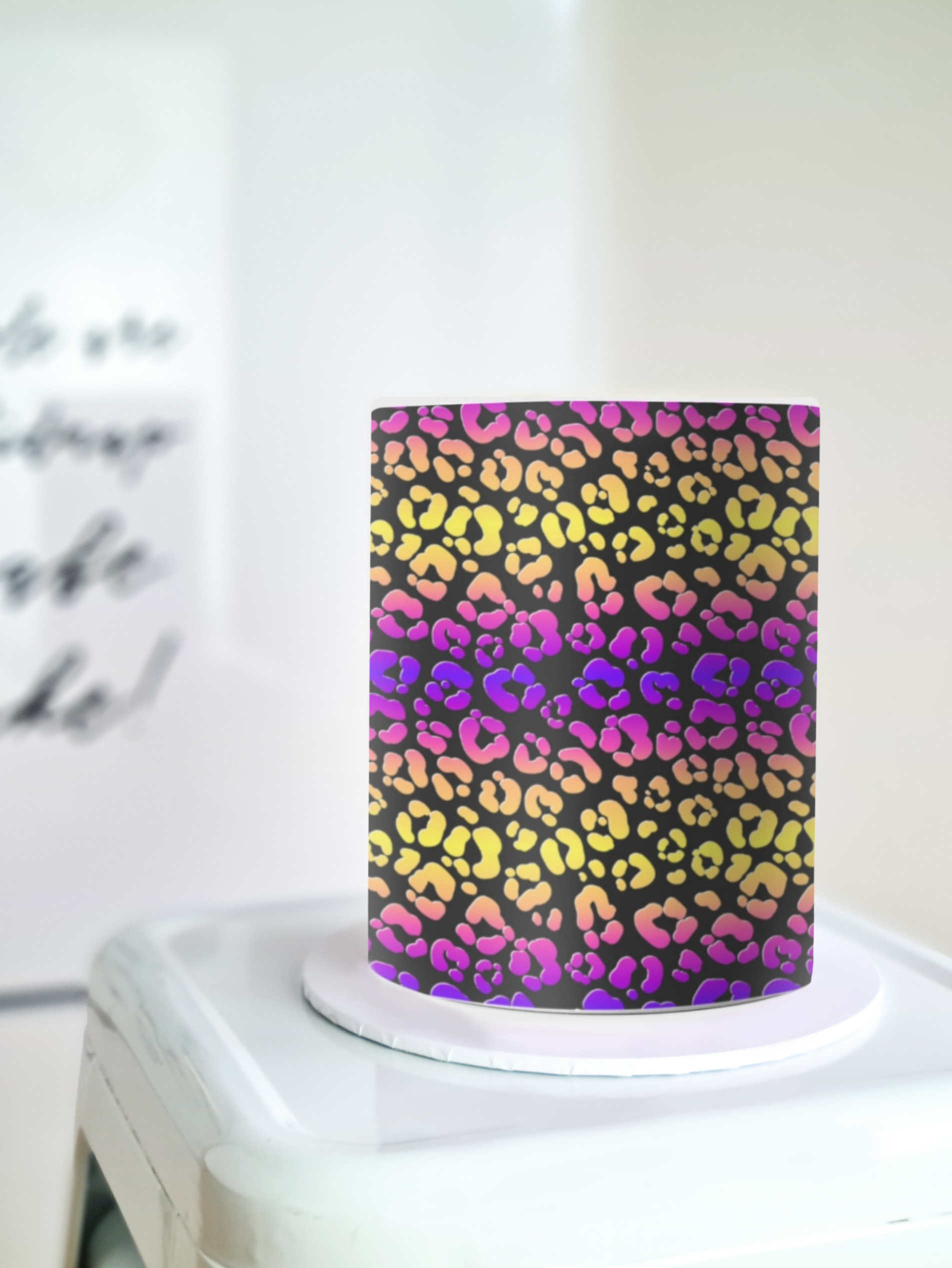 Leopard print edible image cake wrap 