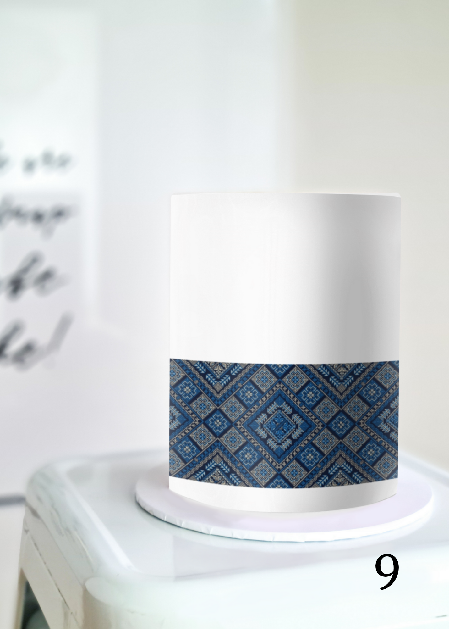 Tatreez embroidery cake wrap edible image