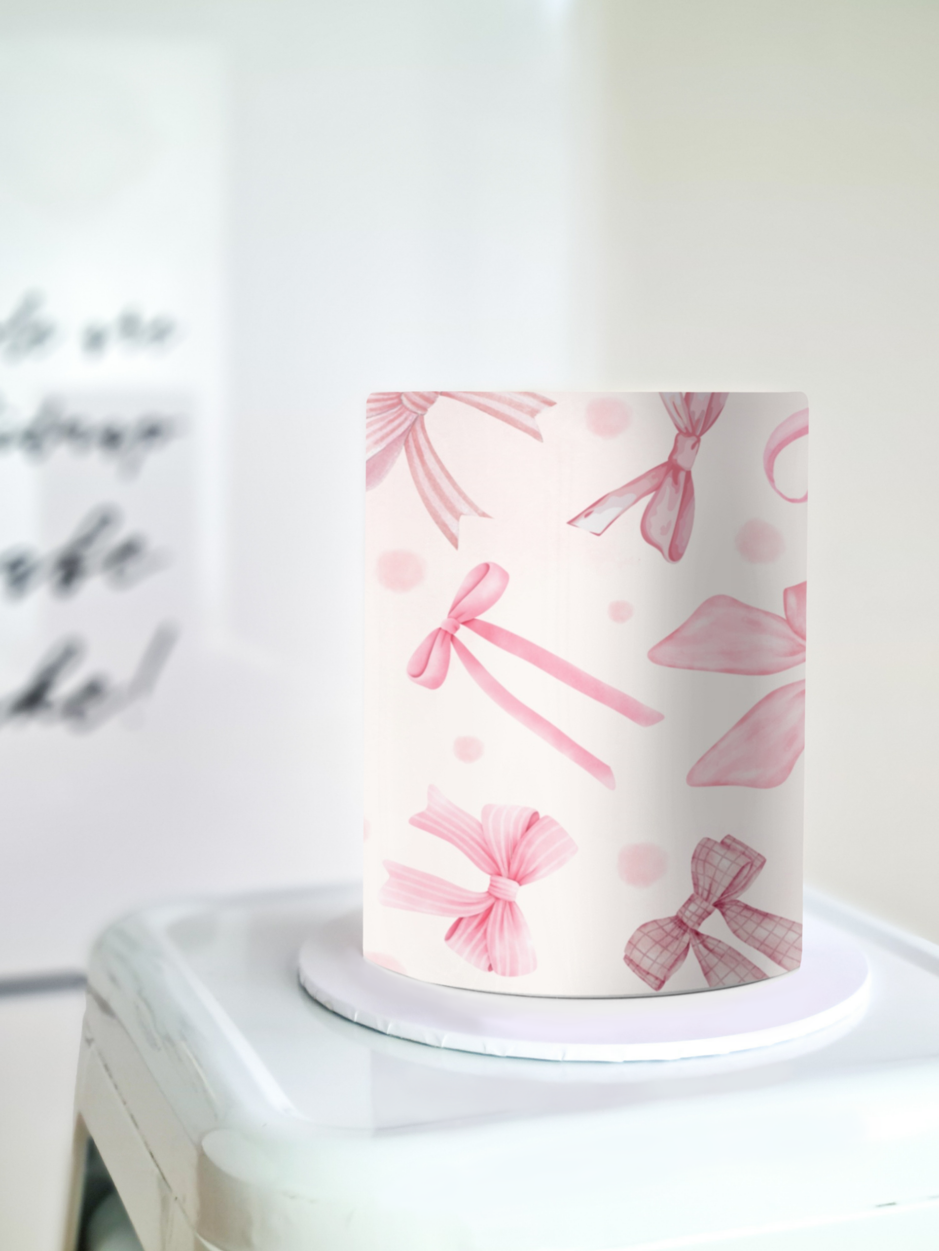 Coquette Bow Cake Wrap | Ribbon A4 Edible Image | Licensed Icing Sheet ...