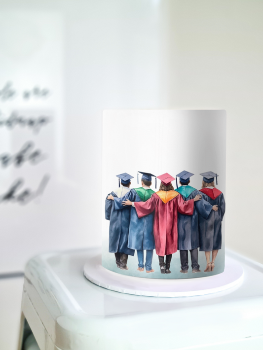 Graduation edible image cake wrap