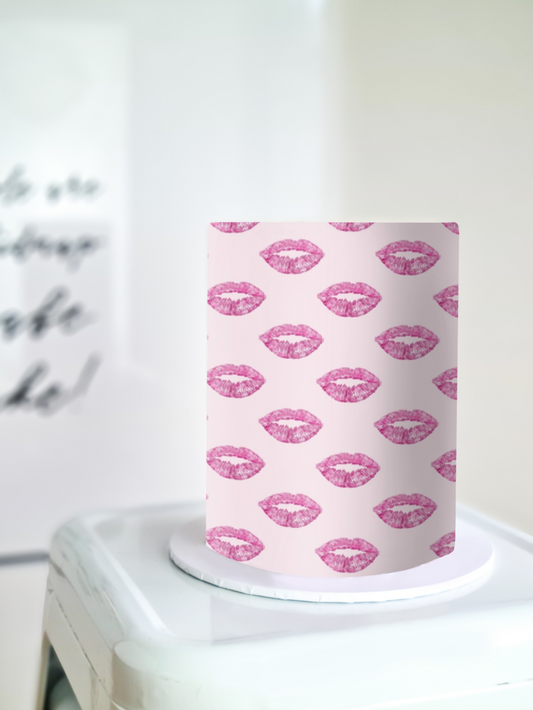 Lips kisses cake wrap edible image icing sheet