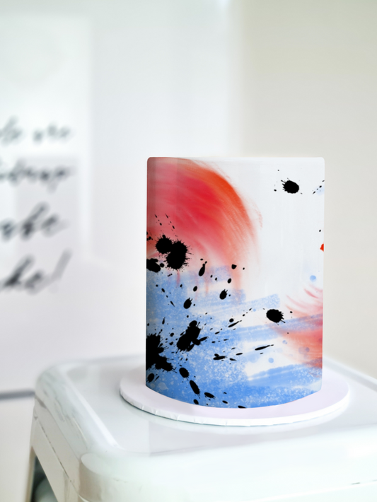 Paint splash edible image cake wrap 