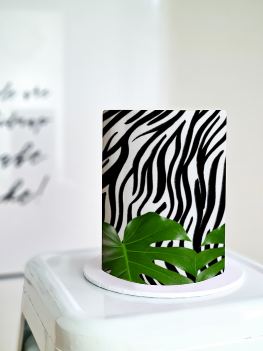 Zebra print cake wrap edible image