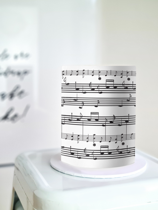 Music notes cake wrap edible image