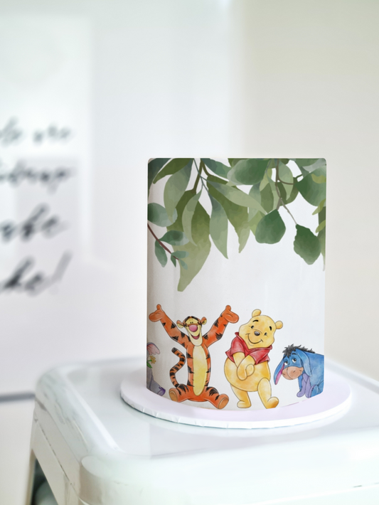 Winnie the pooh bear cake wrap edible image