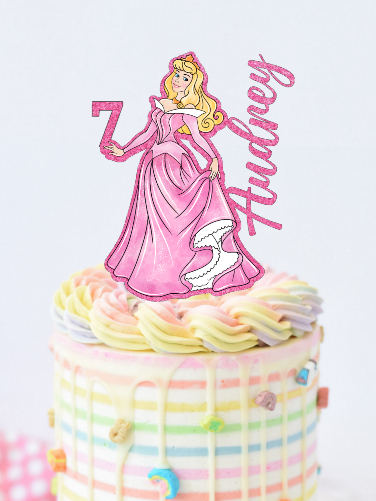 Aurora sleeping beauty custom cake topper