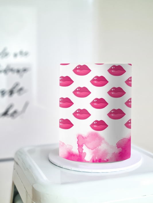 Lips cake wrap edible image