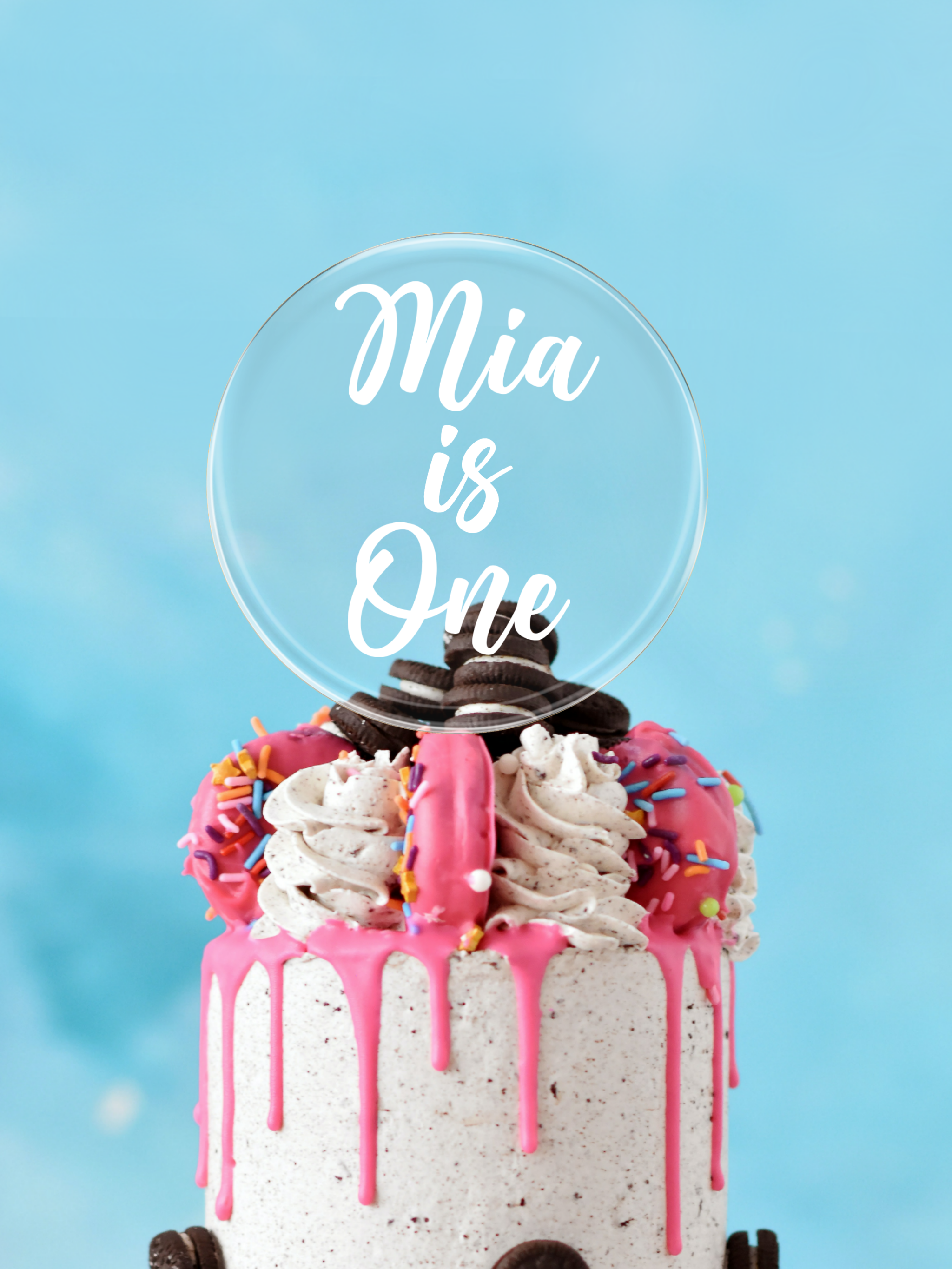 Custom Cakes Sign Custom Cake Topper | Round Acrylic Cake Sign | Personalized Name + Age ...
