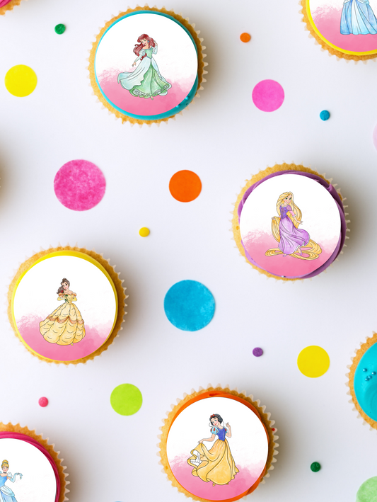 Princess edible image cupcake toppers 