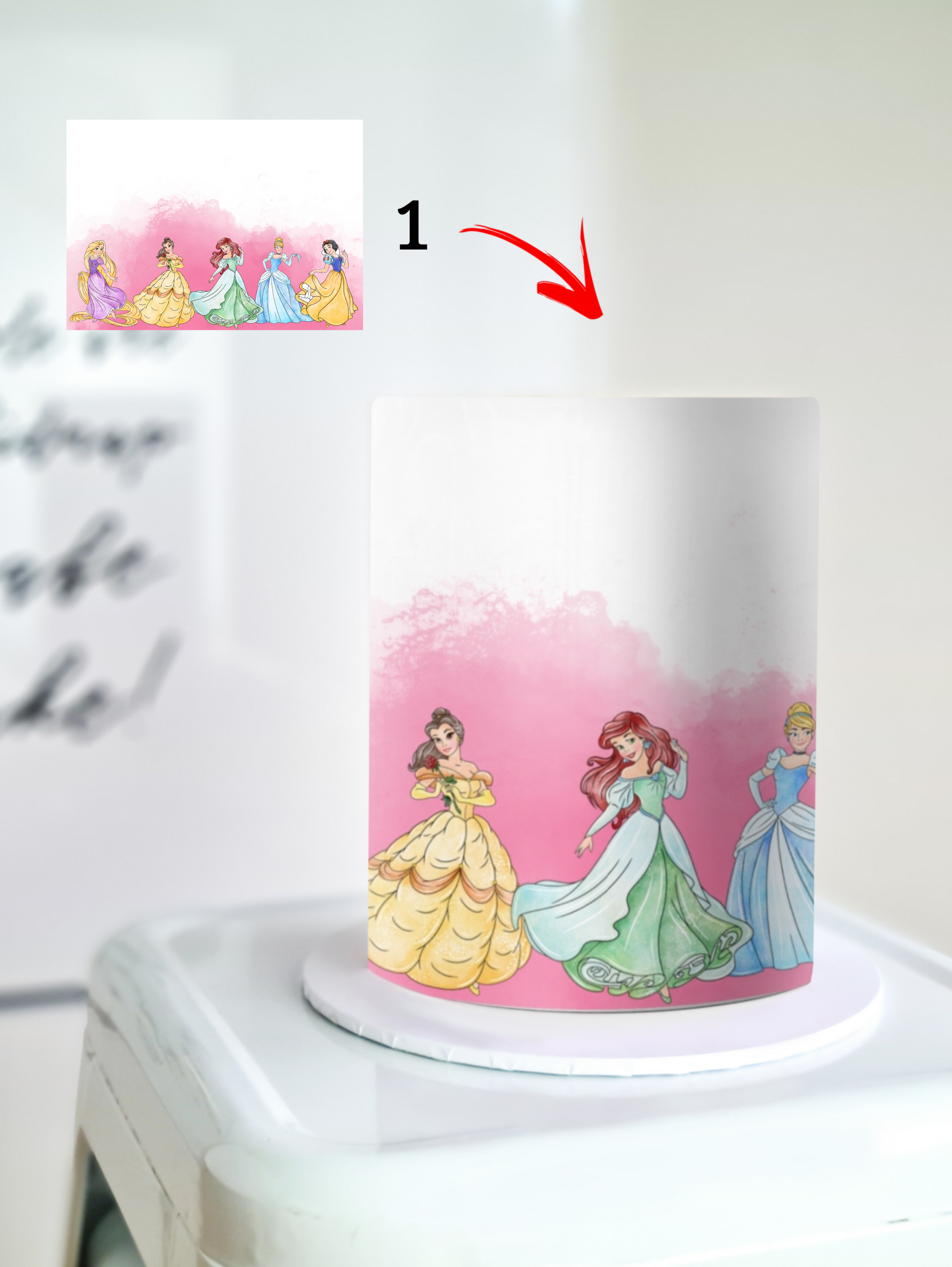 Disney Princess edible image cake wrap