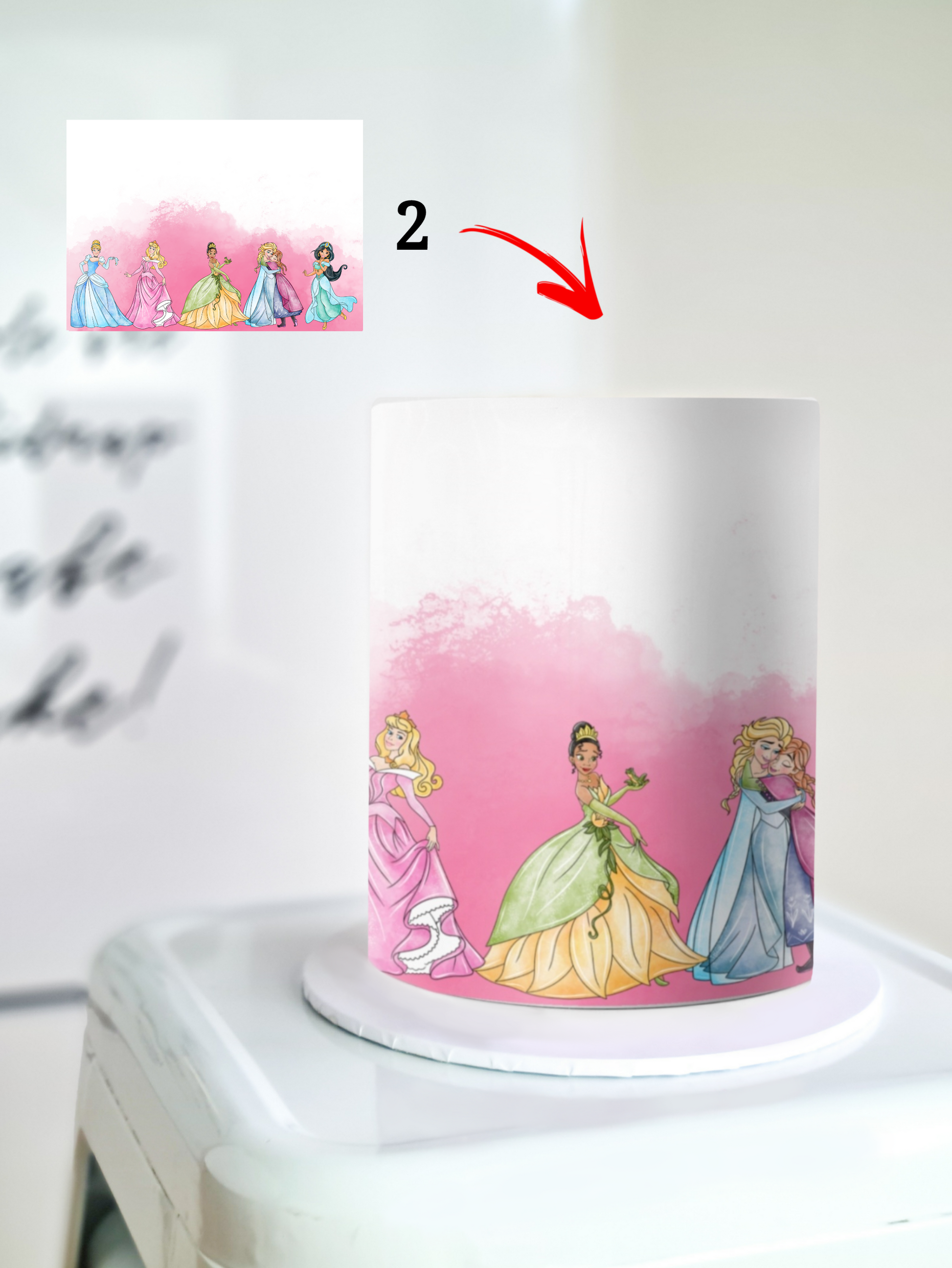 Disney Princess edible image cake wrap