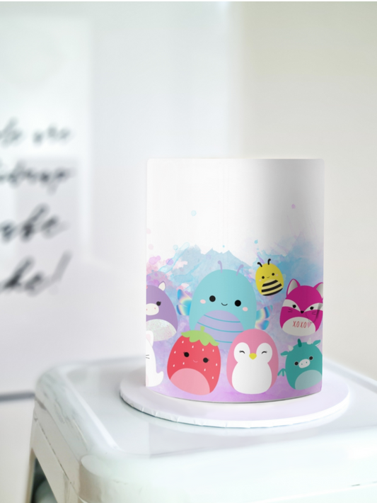 Squishmallows cake wrap edible image 