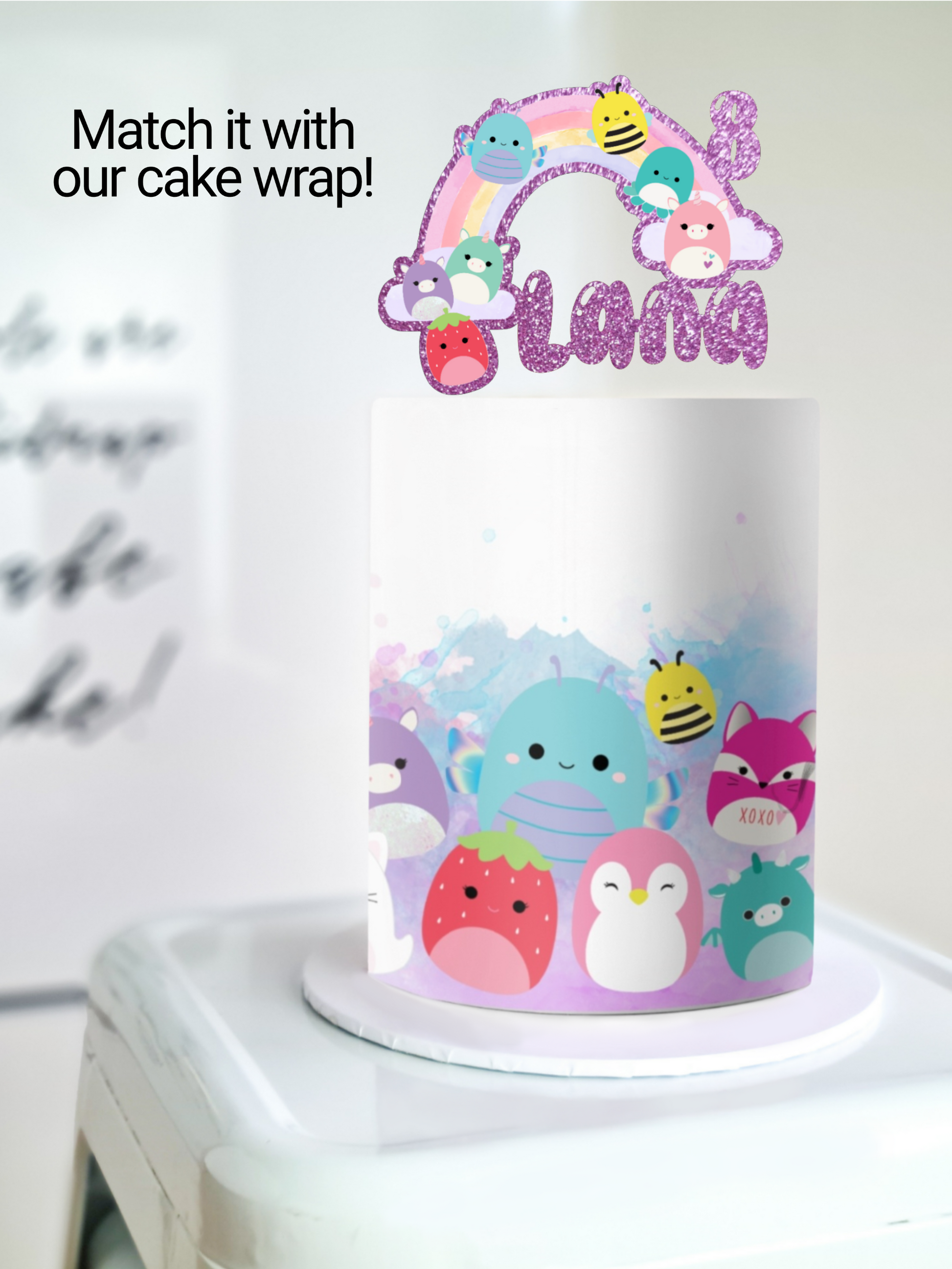 Squishmallows custom cake topper