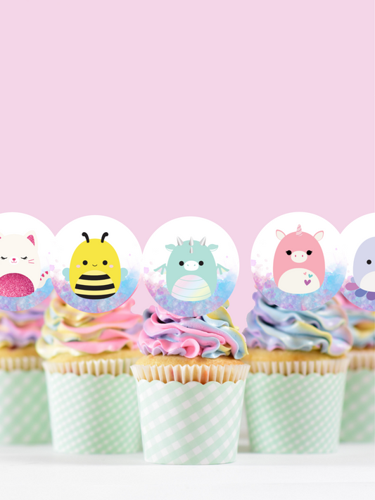 Squishmallows cupcake topper picks