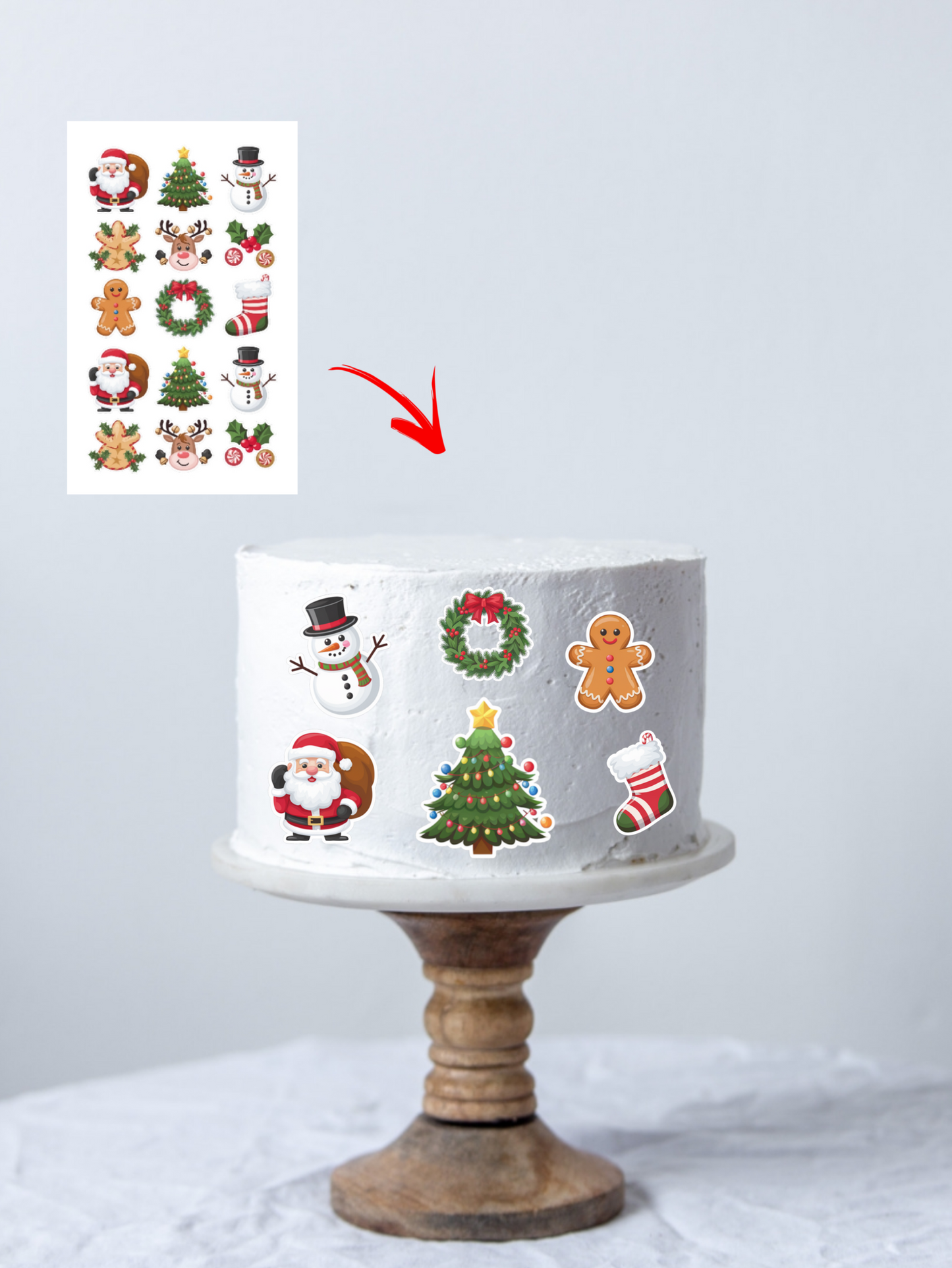 Christmas edible image cutout stickers