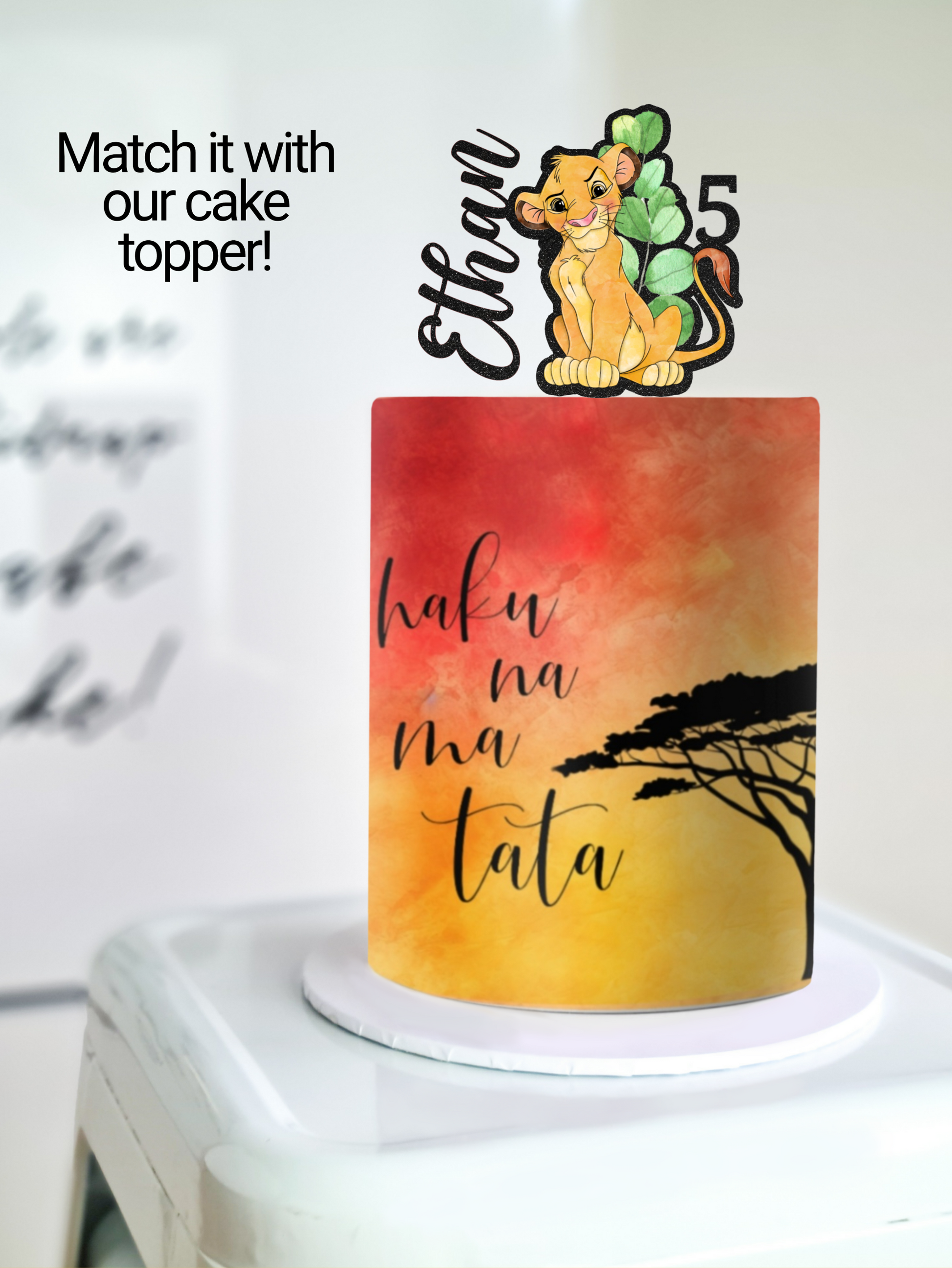 Lion king cake wrap and topper