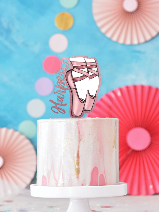 Ballerina Cake Topper - Ballet Themed - Personalized Name + Age - Licensed