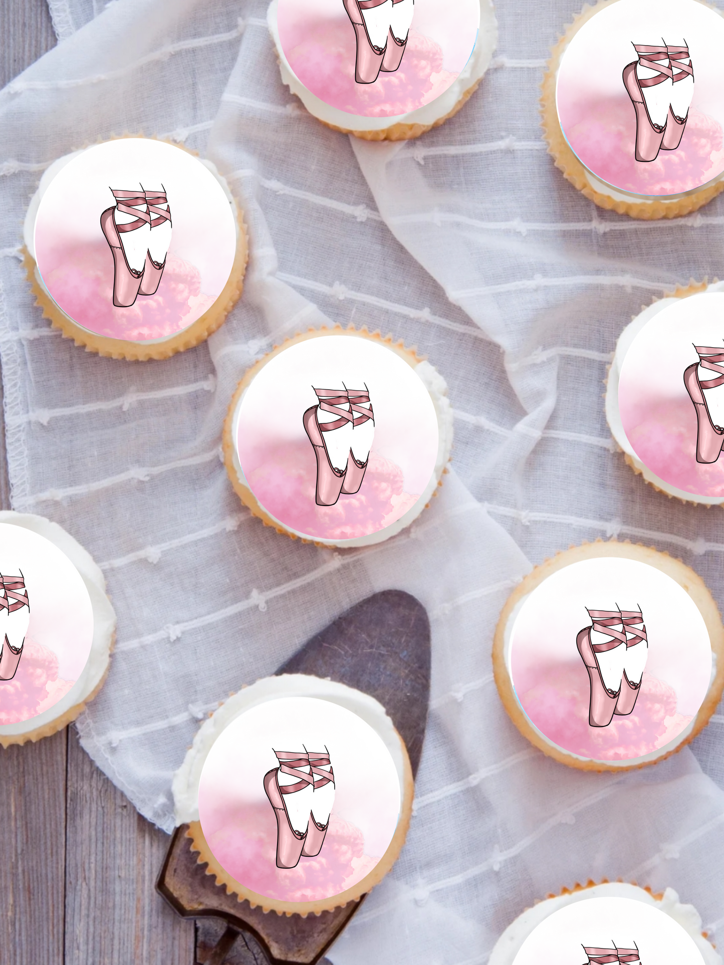 Ballerina Edible Images - Ballet Cupcake / Cookie Round Icing Toppers - Precut - Licensed