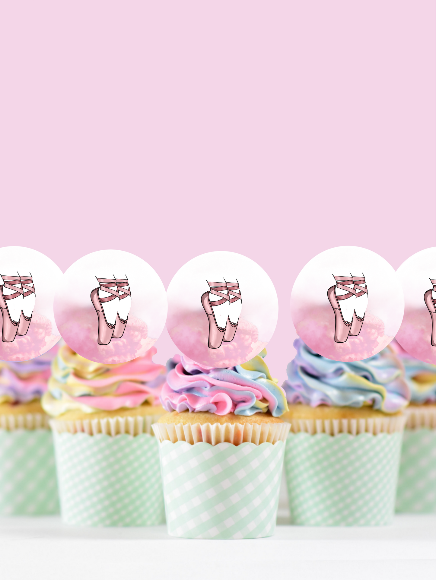 Ballerina Cupcake Toppers 6 or 12 Pack - Ballet Themed Picks - Licensed