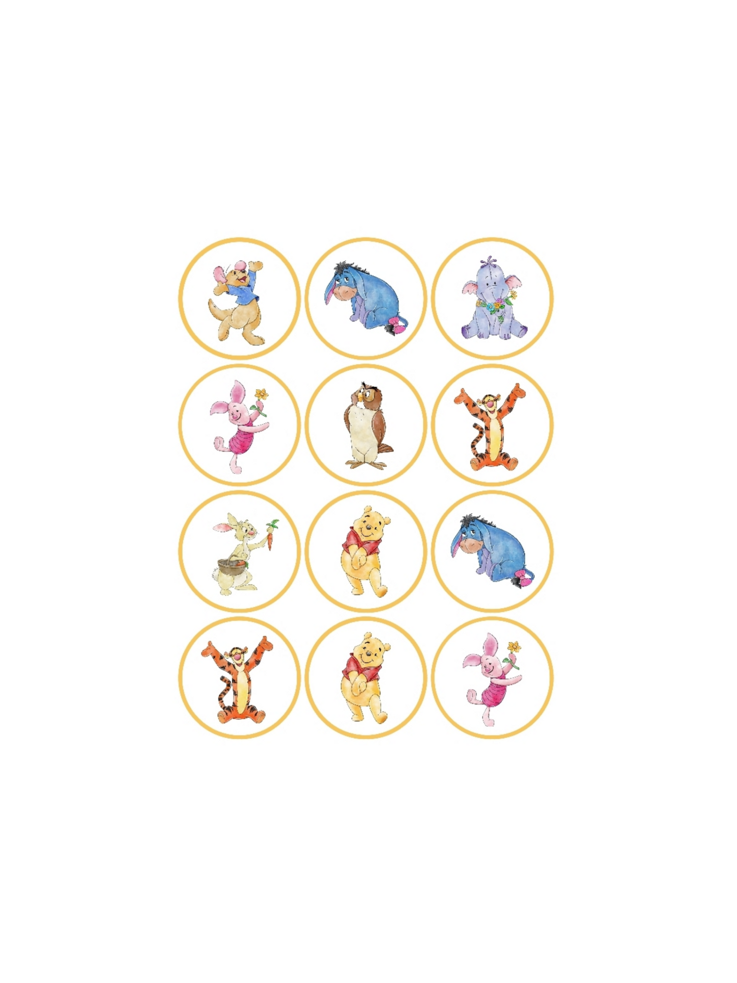 Winnie the pooh cupcake topper picks