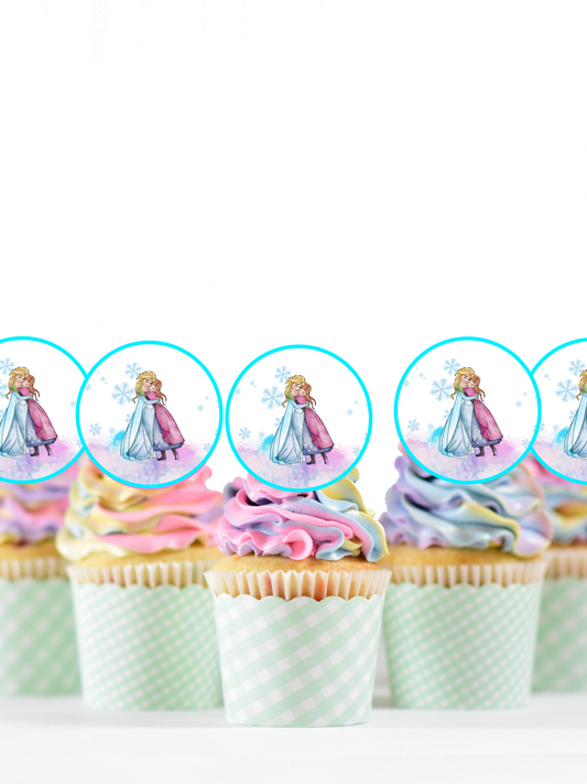 Frozen elsa & anna cupcake topper picks