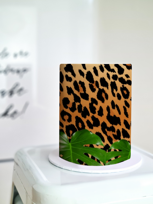 Leopard print cake wrap edible image