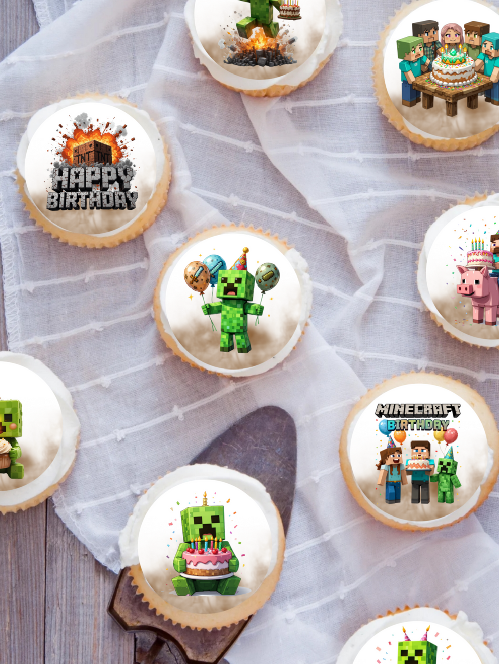 Minecraft Edible Images | Gamer Cupcake / Cookie Round Icing Toppers ...