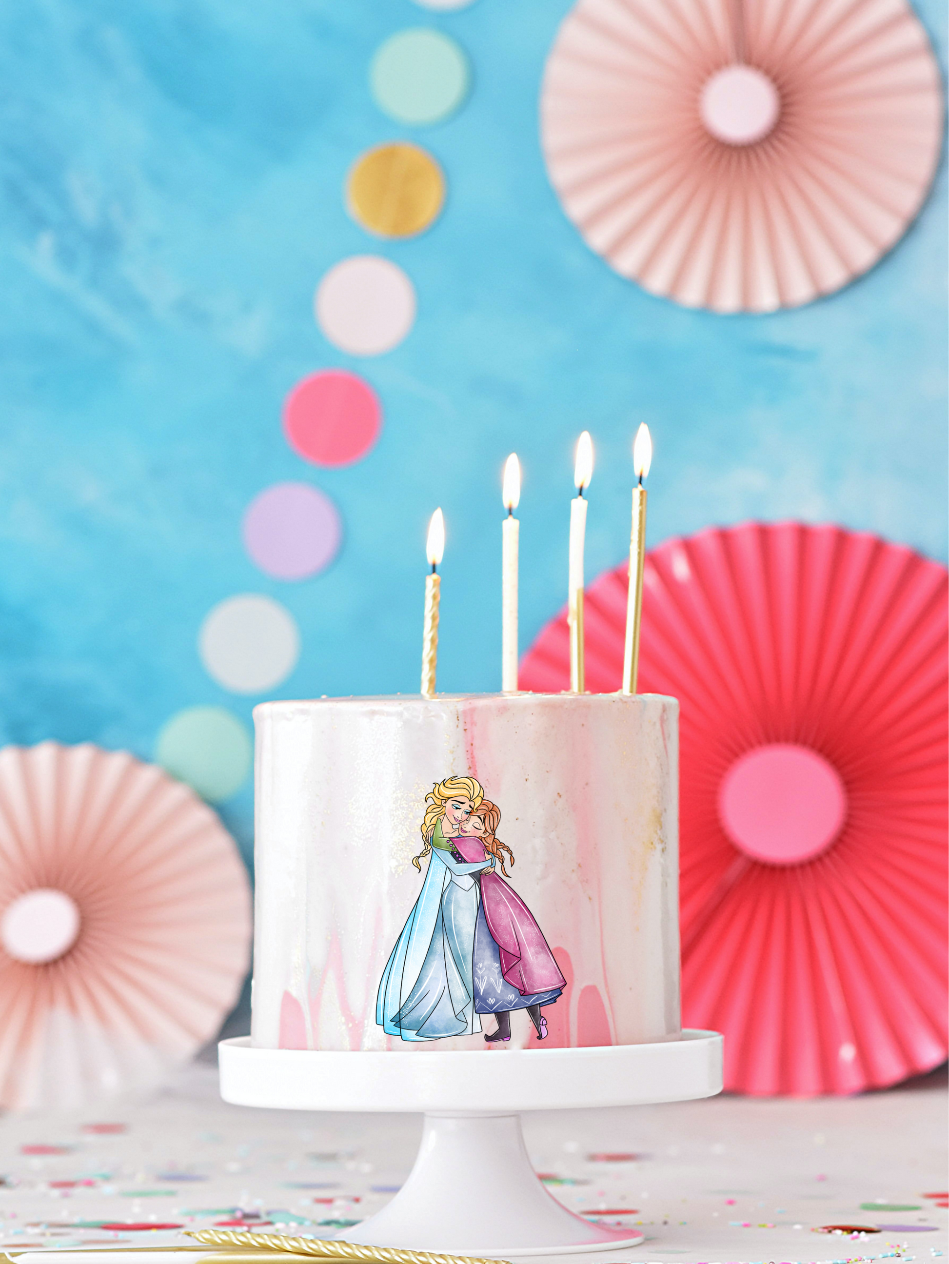 Elsa & Anna precut Edible Image 