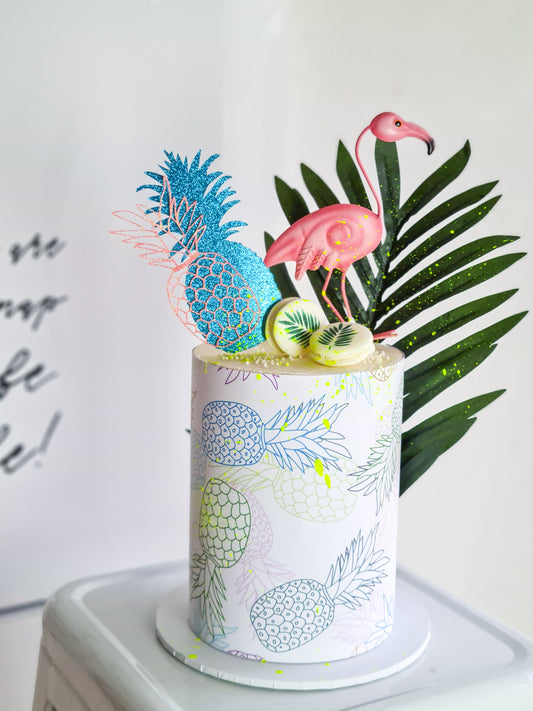Pineapple Cake Wrap - Tropical A4 Edible Image Frosting Sheet