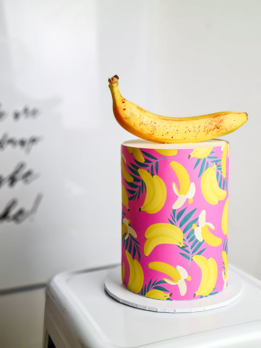 banana cake wrap edible image