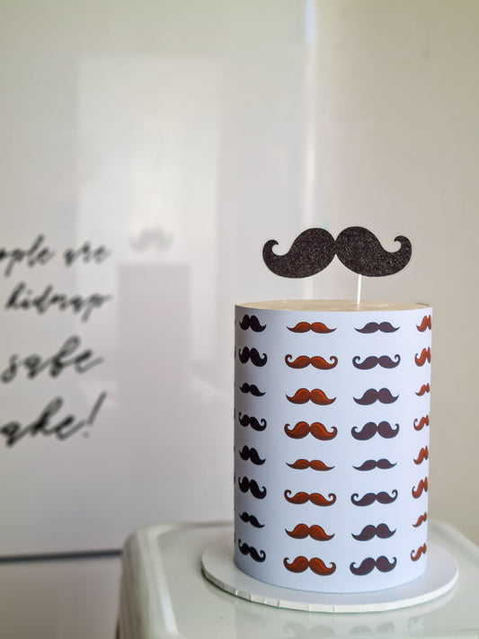 Moustache Cake Wrap - Father's Day A4 Edible Image Frosting Sheet