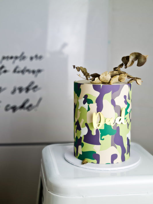army print cake wrap edible image
