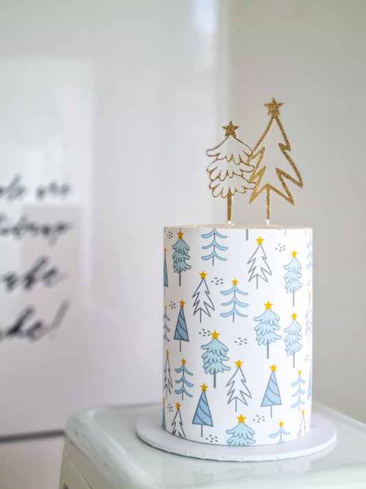 Christmas cake wrap edible icing image