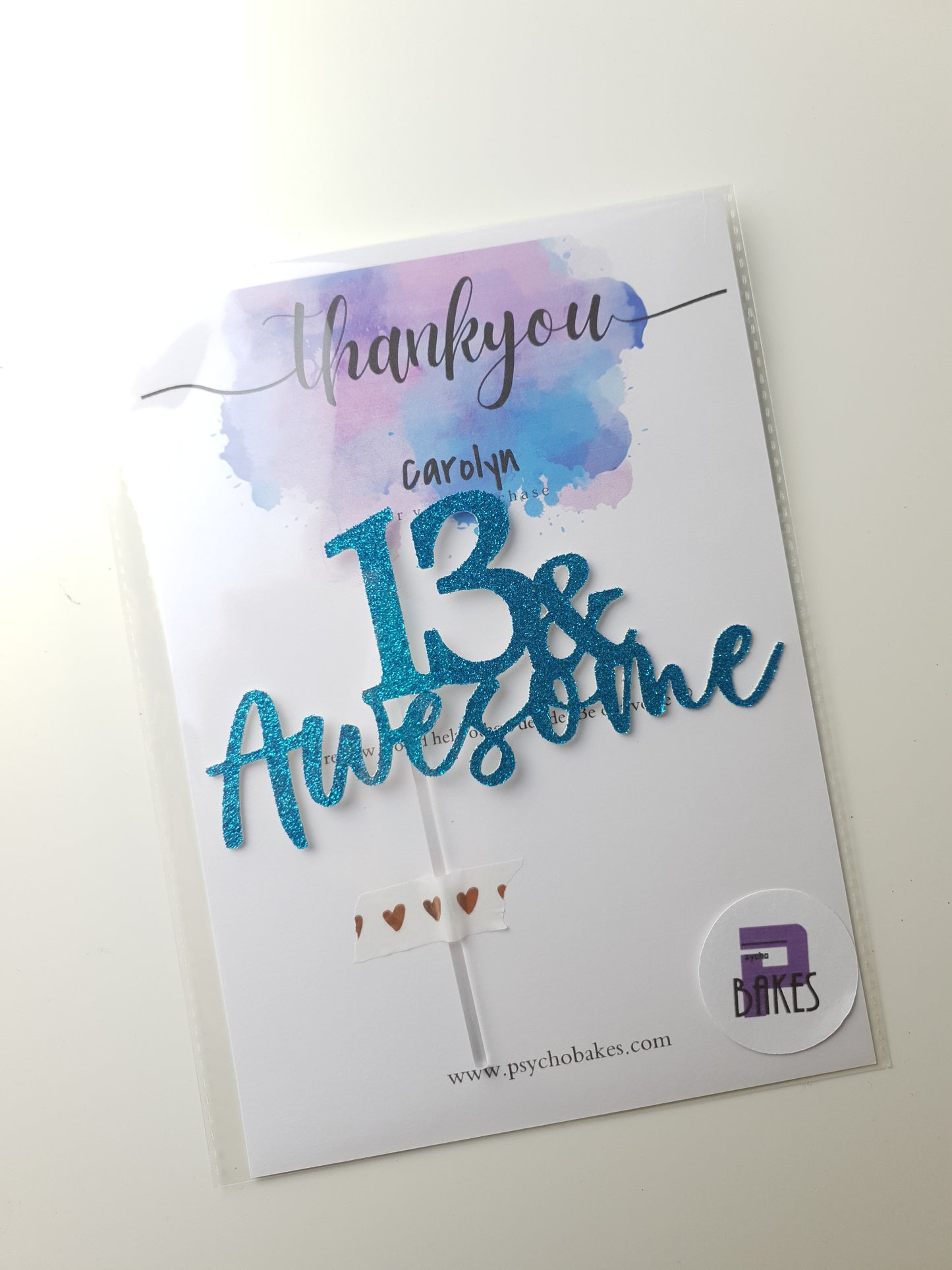 Cake Topper - 13 & Awesome - Thirteen Teenager