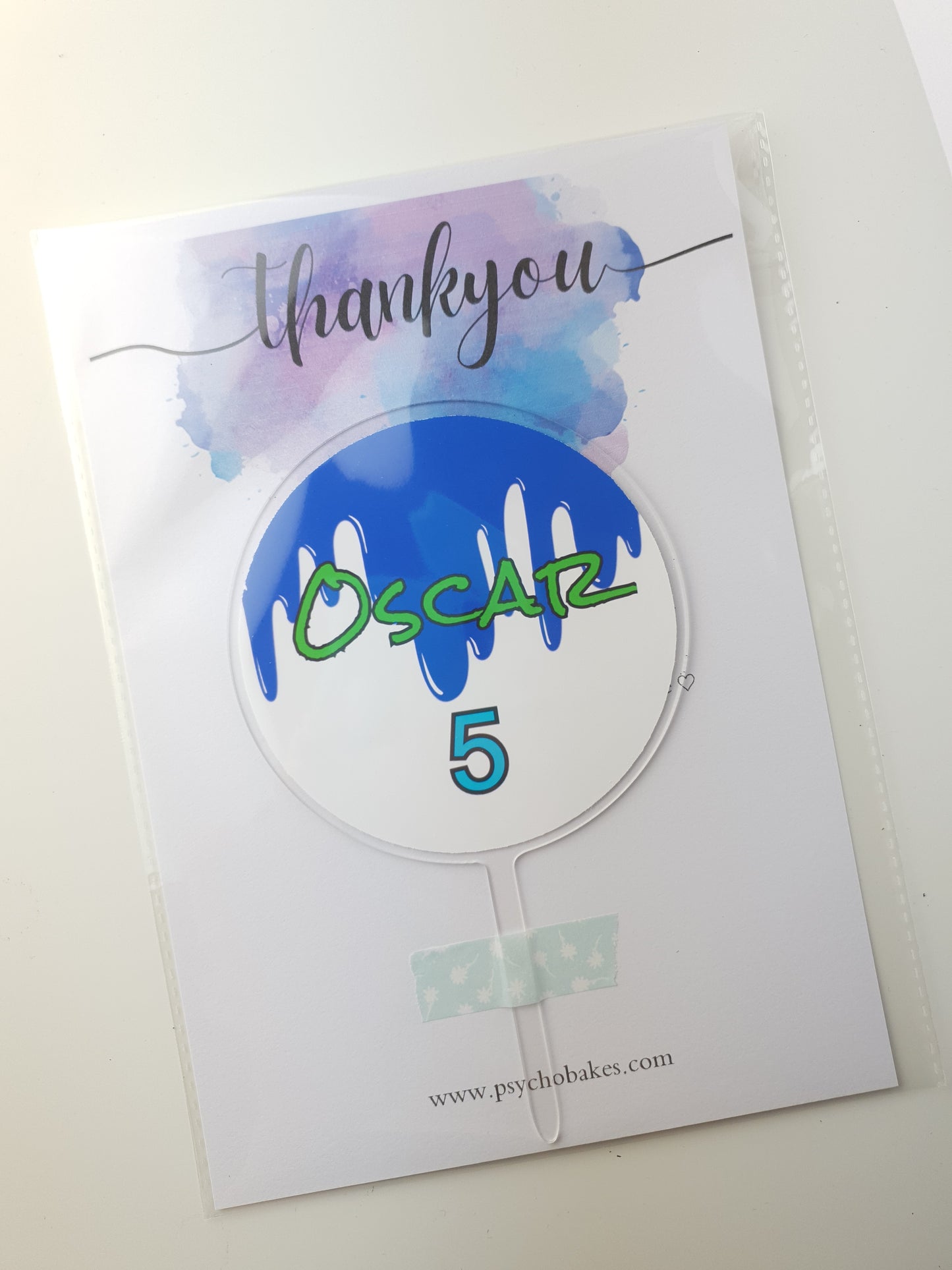 Slime Cake topper - Personalised Slime Themed Party Decorations - Clear Acrylic Round Cake Signage