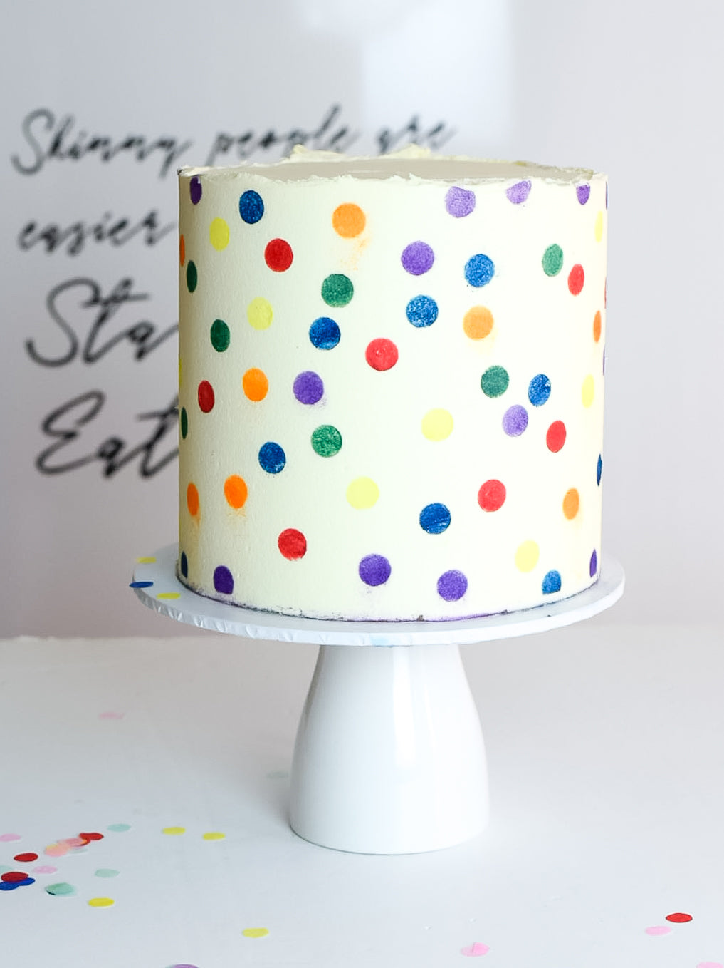 Confetti Stencil - Polka Dots Stencil - A4 Cake Stencil