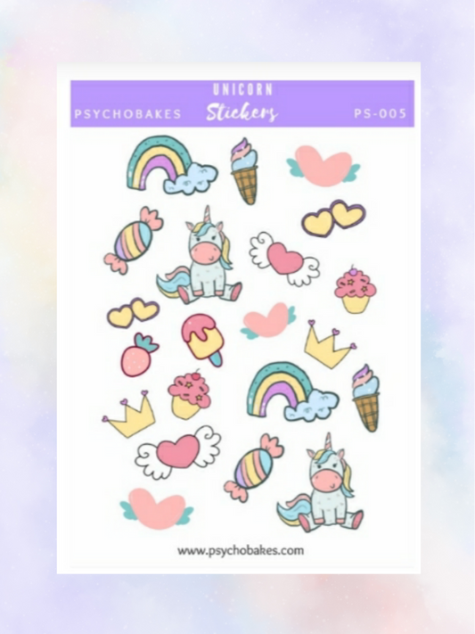 Unicorn Edible Stickers - Precut