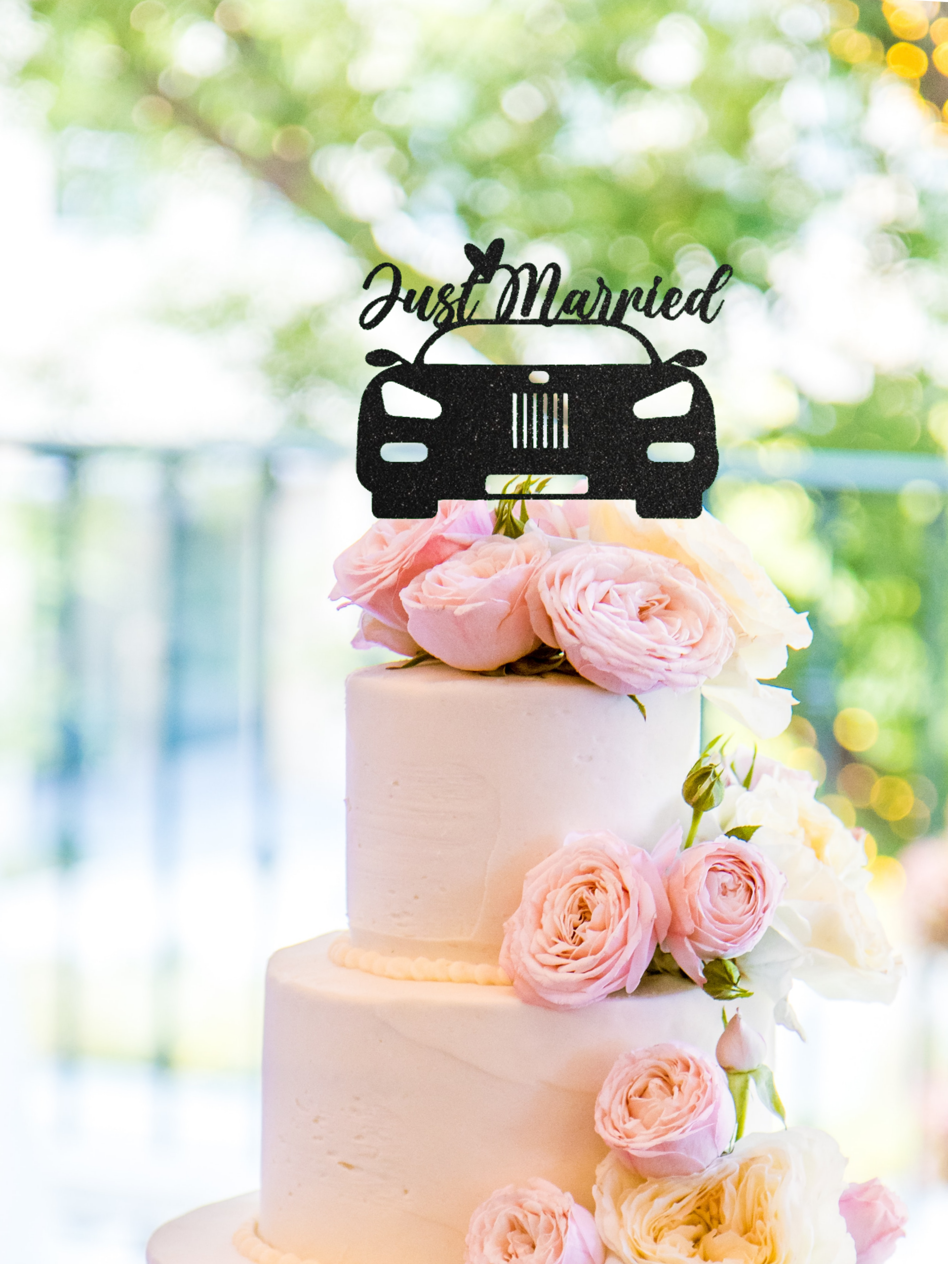 Just married cake topper wedding