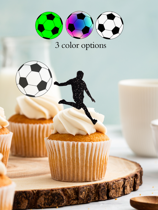 Football soccer cupcake toppers