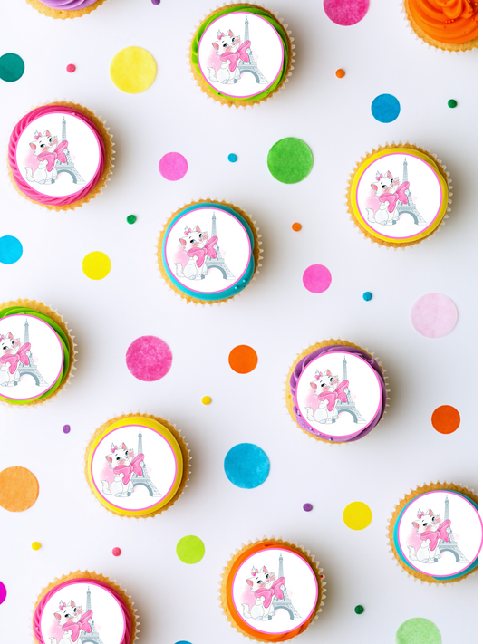 Marie aristocats edible cupcake topper discs