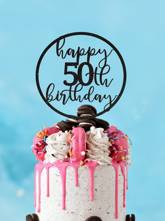 Round 50th cake topper