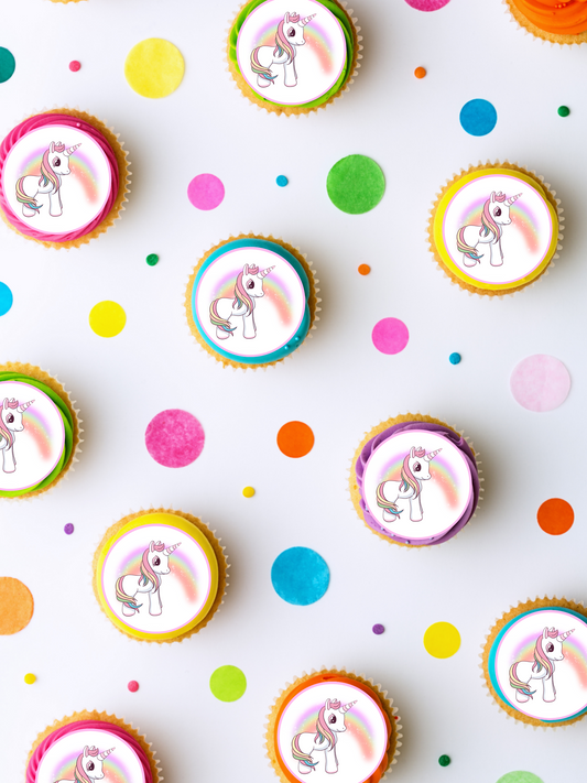 Unicorn edible cupcake toppers