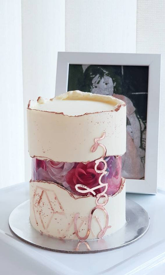 Pink floral edible image / roses edible image/ A4 cake wrap